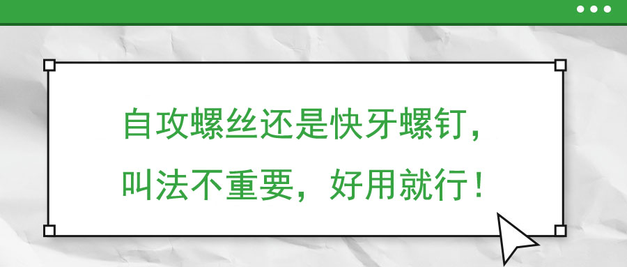 自攻螺絲還是快牙螺釘，叫法不重要，好用就行！